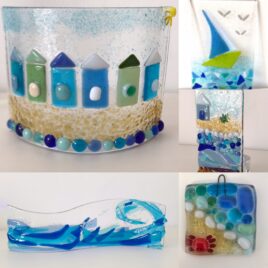 Fused Glass Beach Huts & Seascapes Workshop -Morning-  Monday 7th April-2025 Linda’s Studio Nr Cranborne Dorset.